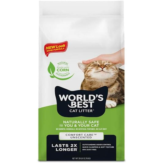 World'S Best Cat Litter 28Lb Original Comfort Care Unscented, 12.7 Kg Worlds Best Cat Litter
