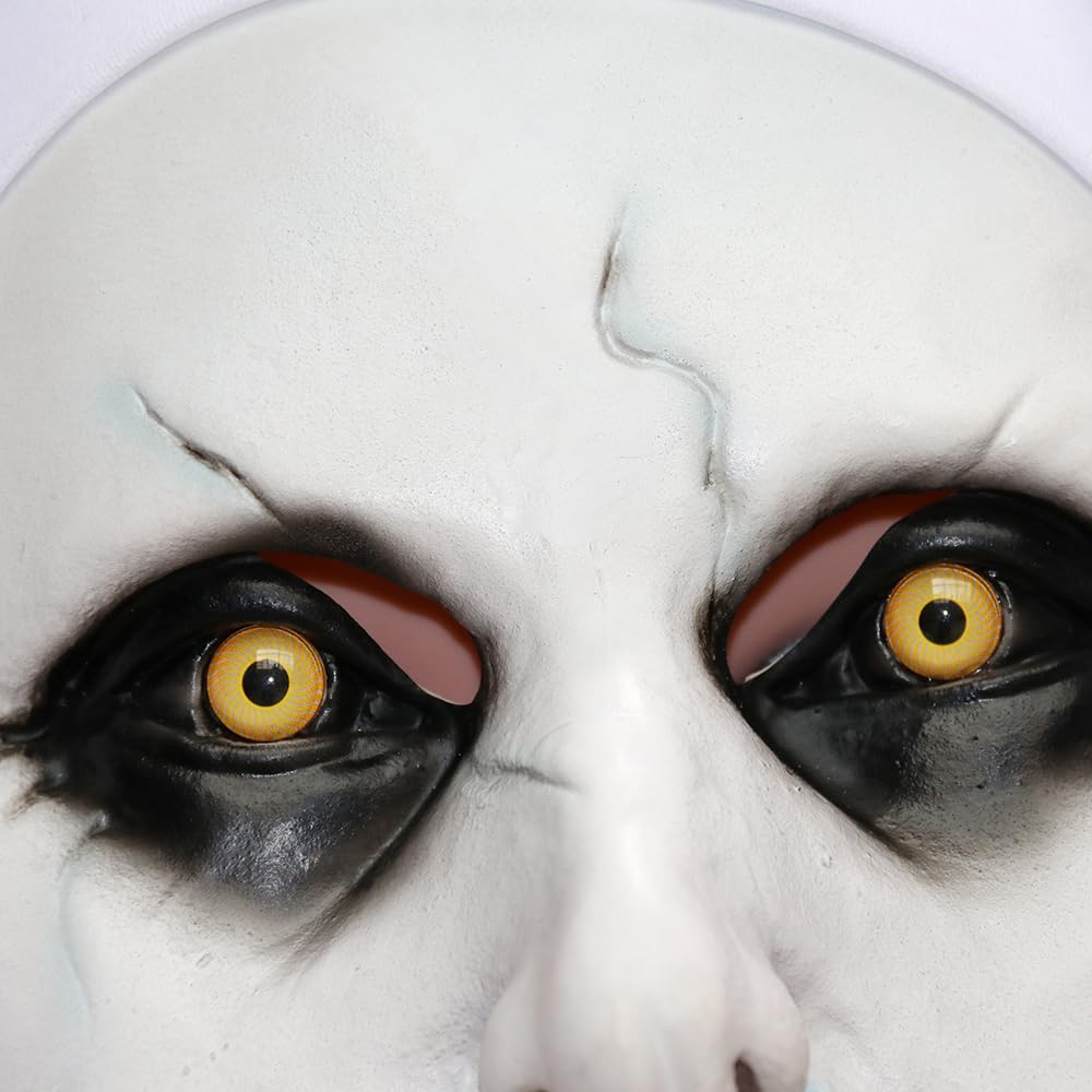 ZDOVLZZPON Halloween Nun Full Head Latex Mask for Scary Party Cosplay Mens Masquerade
