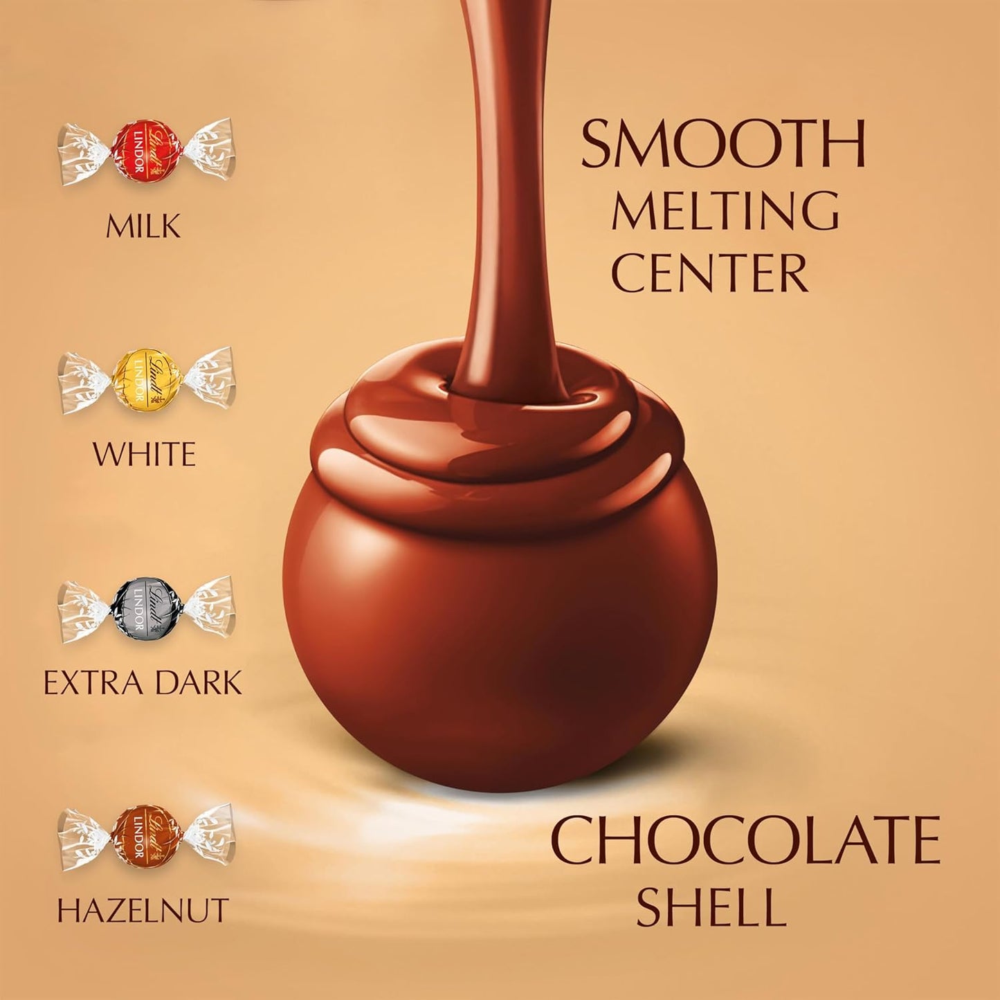 Lindt Lindor Assorted Chocolate Truffles Box Extra Large - Approx 48 Balls, 600G - Chocolate Truffles with a Smooth Melting Filling - Gift Present or Sharing Box - Easter, Birthday, Congrats