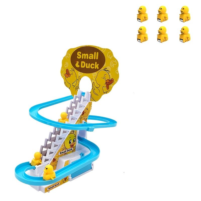 Musical Duckling Climbing Stairs Electric Toy Lights with Music Duck Track Slide