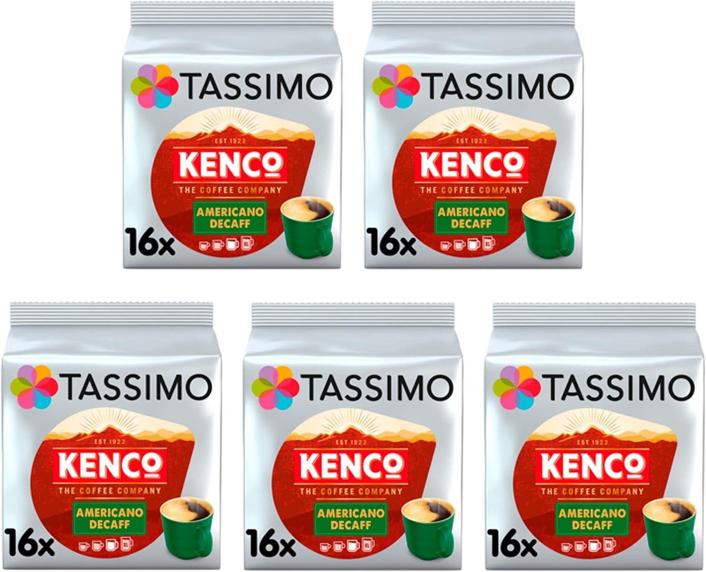 Tassimo Kenco Americano Grande XL Coffee Pods X16 (Pack of 5, Total 80 Drinks)