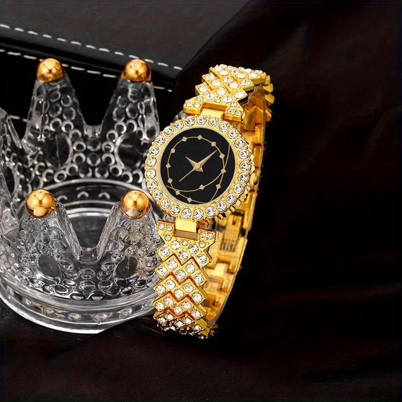 Luxury Fashion Quartz Watch Women Bracelet Jewellery Set Rhinestone Crystal Gift