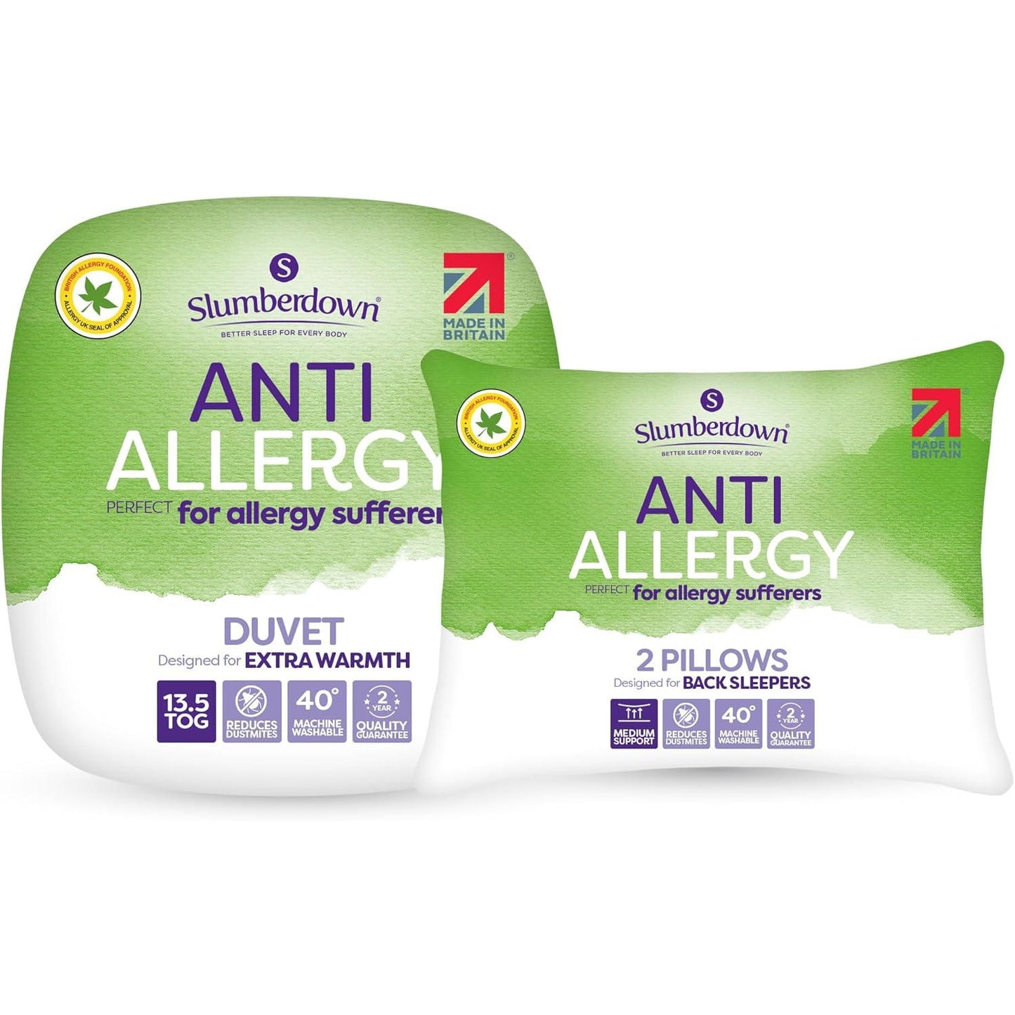 Slumberdown anti Allergy Single Duvet 10.5 Tog - Allergy UK Approved All Year round Single Quilt for Allergy Sufferers - Made in the UK, anti Bacterial and Machine Washable Bedding (135 X 200Cm)