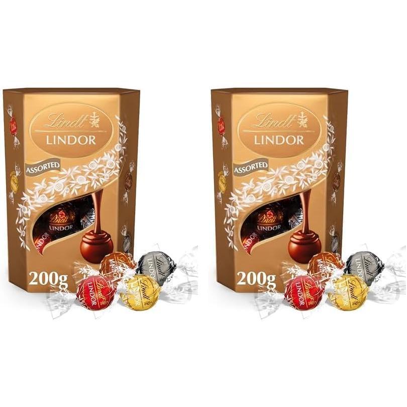 Lindt Lindor Assorted Chocolate Truffles Box Extra Large - Approx 48 Balls, 600G - Chocolate Truffles with a Smooth Melting Filling - Gift Present or Sharing Box - Easter, Birthday, Congrats