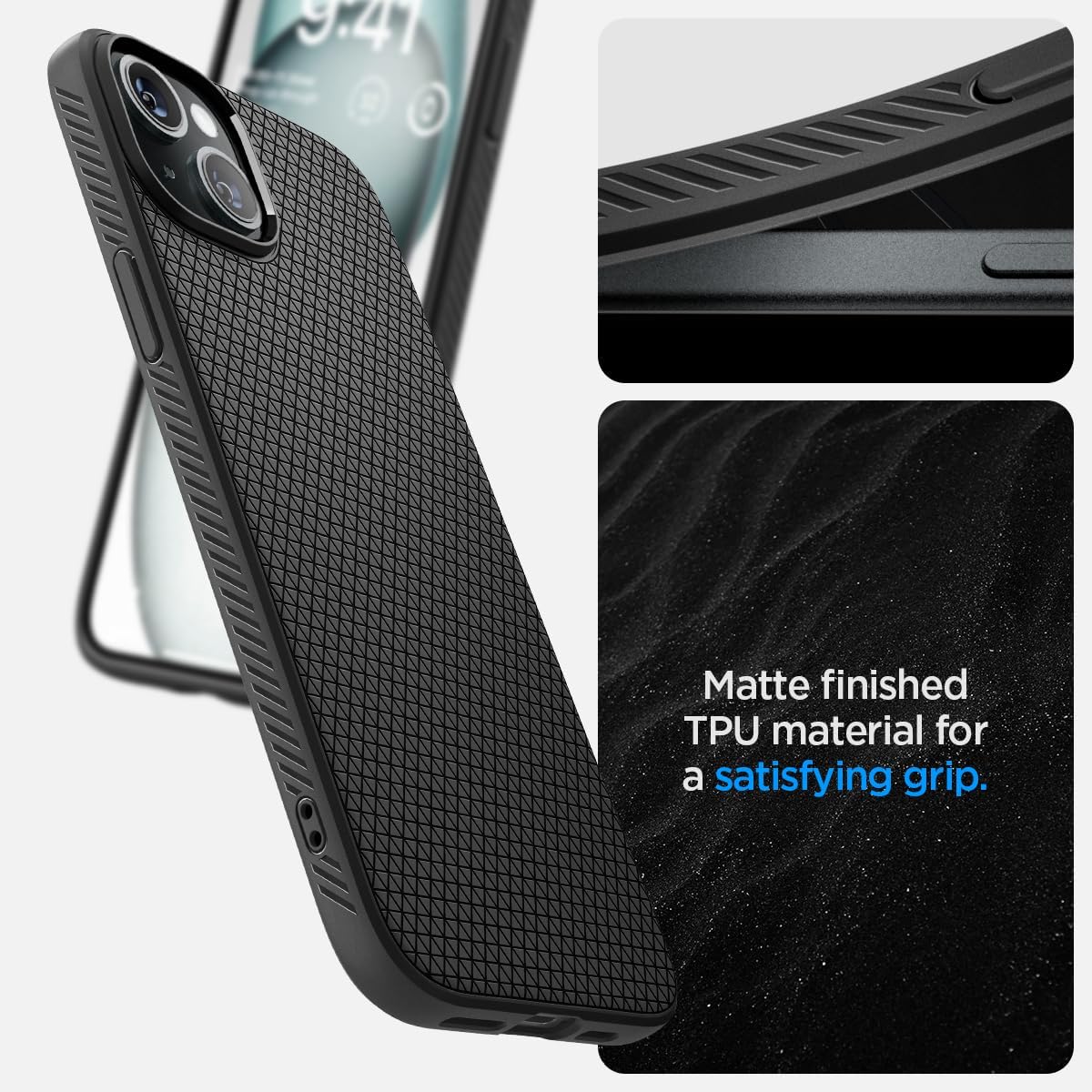 Spigen Liquid Air Case Compatible with Iphone 15 - Matte Black