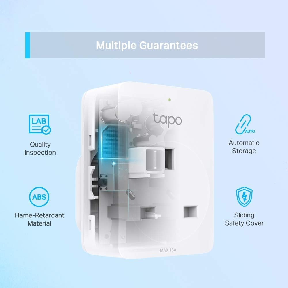 Tapo P100 Smart Plug, Wi-Fi Plug, App Remote Control, Alexa Plug, Voice Control with Alexa & Google, Away Mode, Scheduling & Timer, Device Sharing, Easy Quick Set Up, Multiple Safety Guarantees