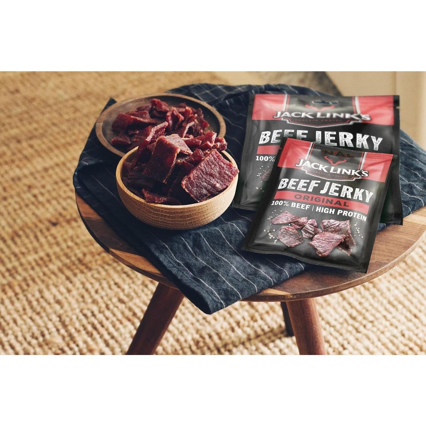 Jack Link'S Beef Jerky, Original Flavour High Protein Meat Snack, Multipack Box of 12 X 25G Packs Link Snacks Inc