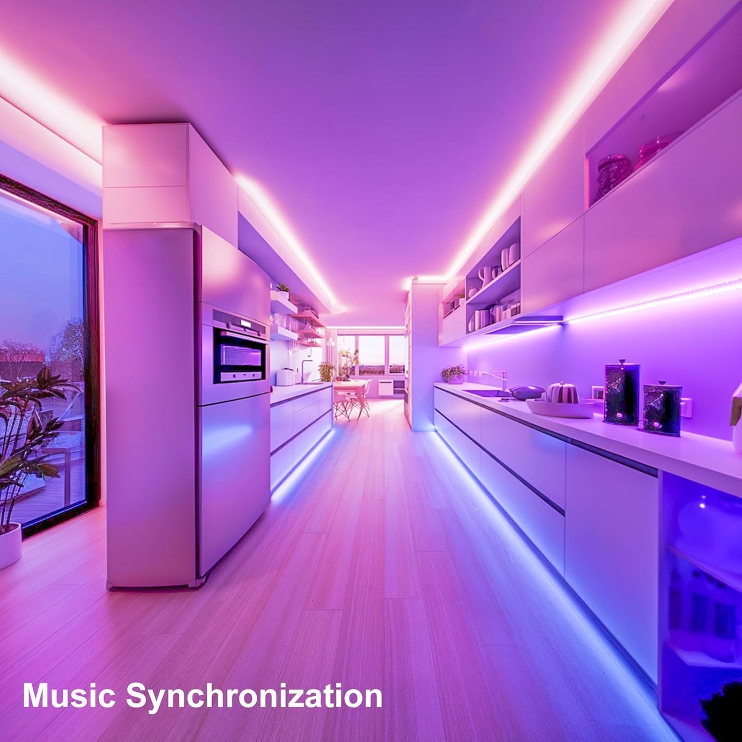 LED Strip Light 5M, RGB Music Sync Colour Changing LED Lights for Bedroom, Smart Ambient Lights with Bluetooth App & Remote Control, Flexible Design for Gaming, Ceiling, and Home Decoration unbranded