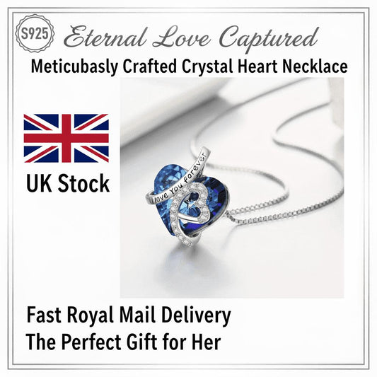 Genuine 925 Sterling Silver Heart Necklace Women Gift I Love You Pendant Girls