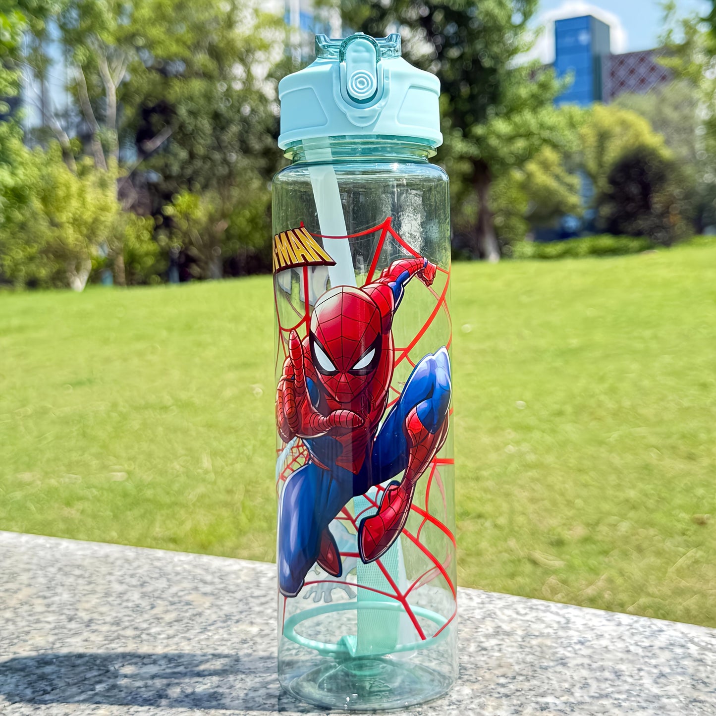 Kids Sports Water Bottle 800ml Large Capacity Portable Leak-Proof with Flip Lid and Straw for Hiking Picnics Unisex Travel Bottle for Commuting Birthday Graduation Gift