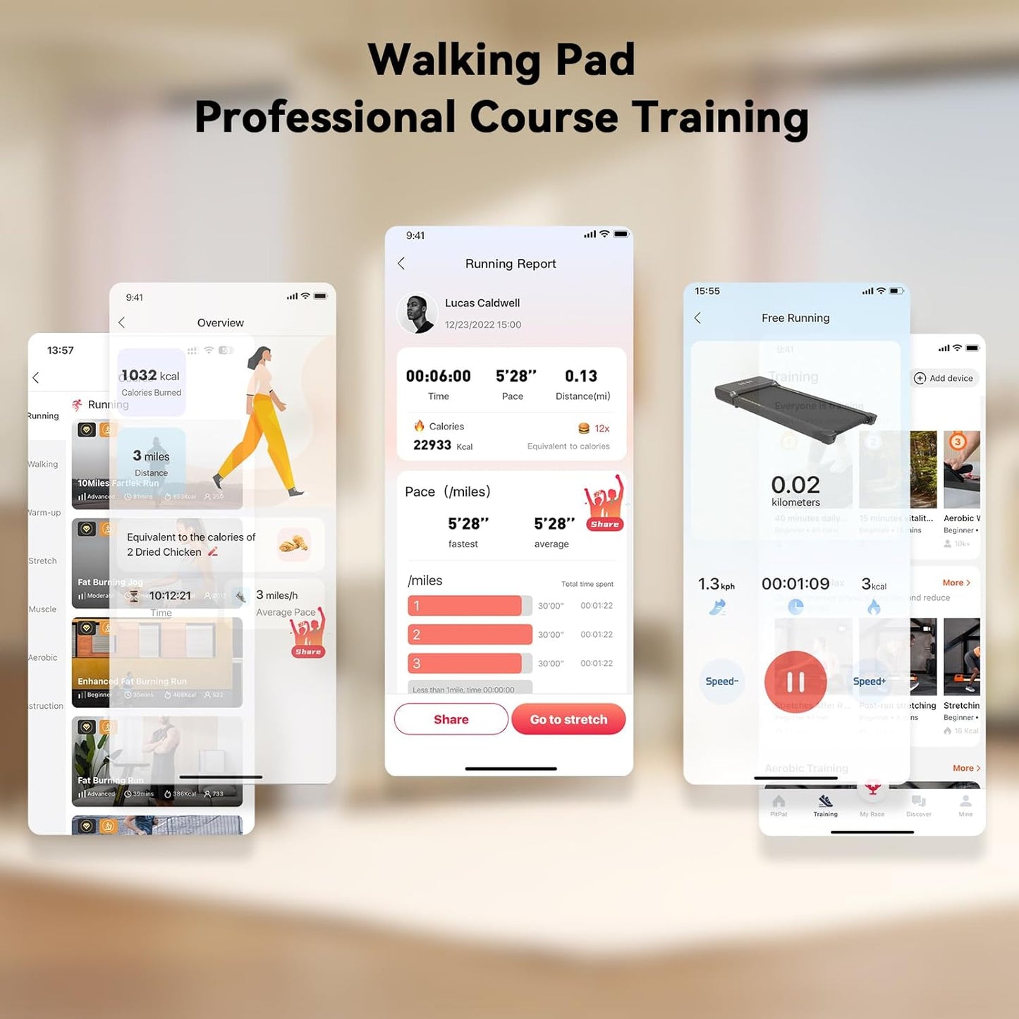 Lacuffy Raceable Walking Pad 2.5HP, under Desk Treadmill with APP Control, Max 136Kg 159Kg Walking Machine with Multi-Runner Races & Real-Time Interaction, Door to Door Delivery