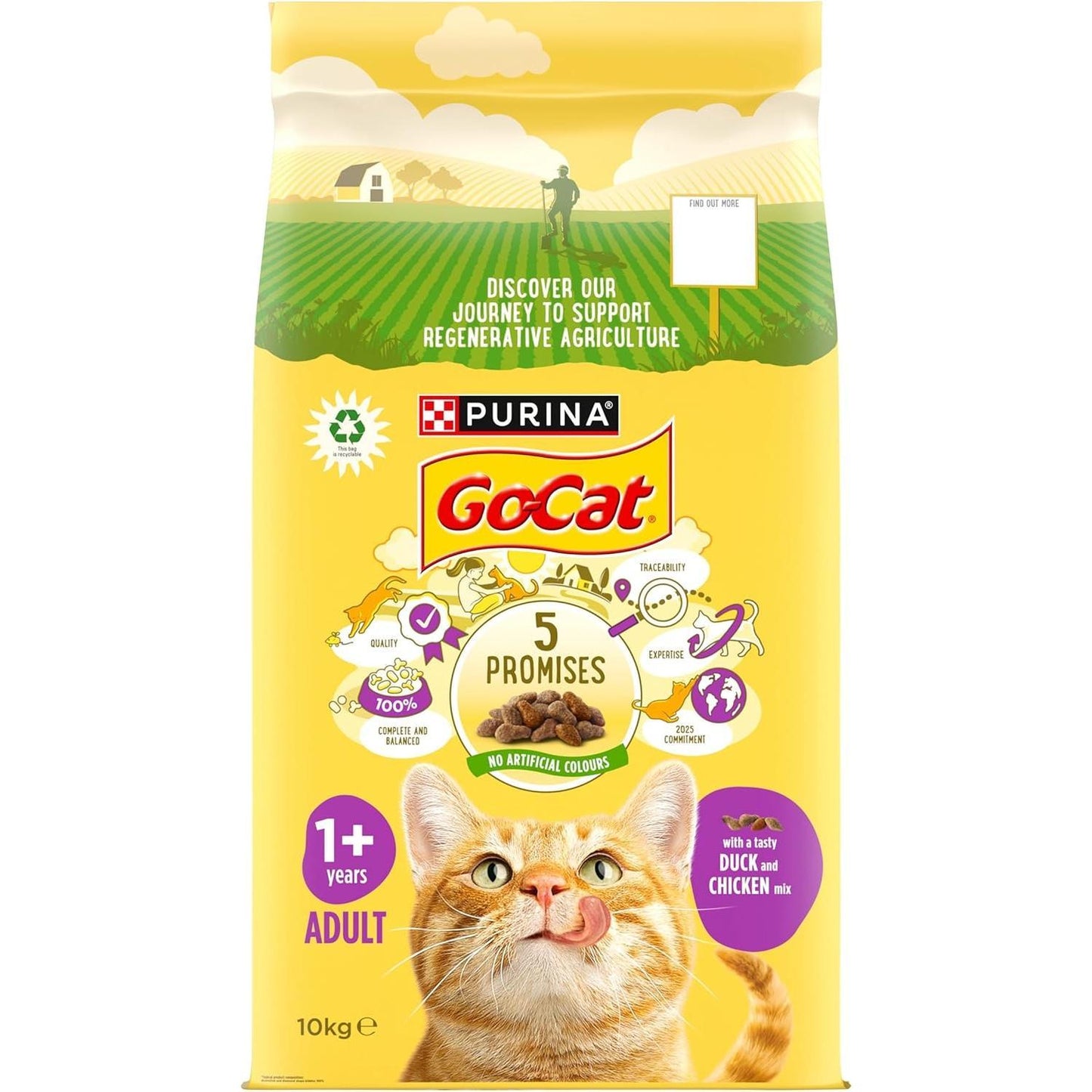 GO-CAT Chicken and Duck Dry Cat Food 10Kg Go-Cat