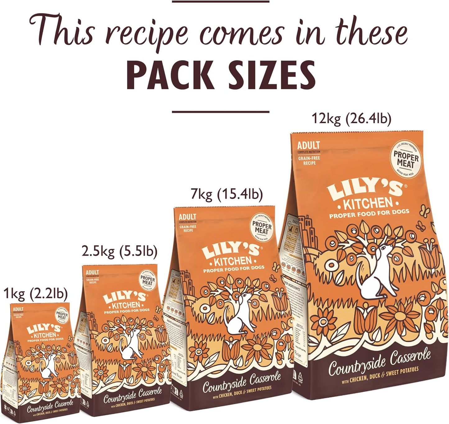 Lily'S Kitchen Made with Natural Ingredients Adult Dry Dog Food Chicken, Duck and & Sweet Potatoes, Grain-Free Recipe 12Kg Bag Lily's Kitchen