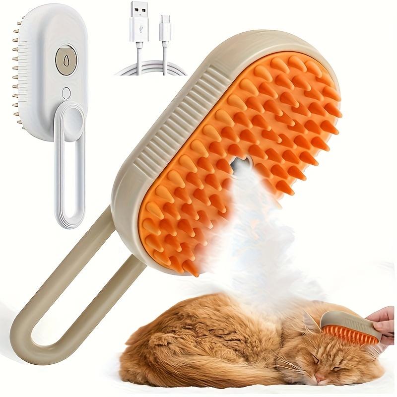 Brush Hair Steam Spray Rechargeable Grooming Shedding Cat Dogs Massage Electric
