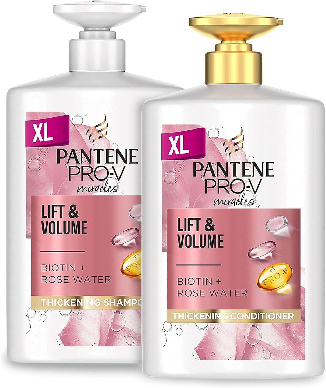 Pantene Shampoo and Conditioner Set, Hair Thickening Products for Women - Volume Shampoo and Hair Conditioner VALUE PACK 2 X 1000Ml Pump Bottles