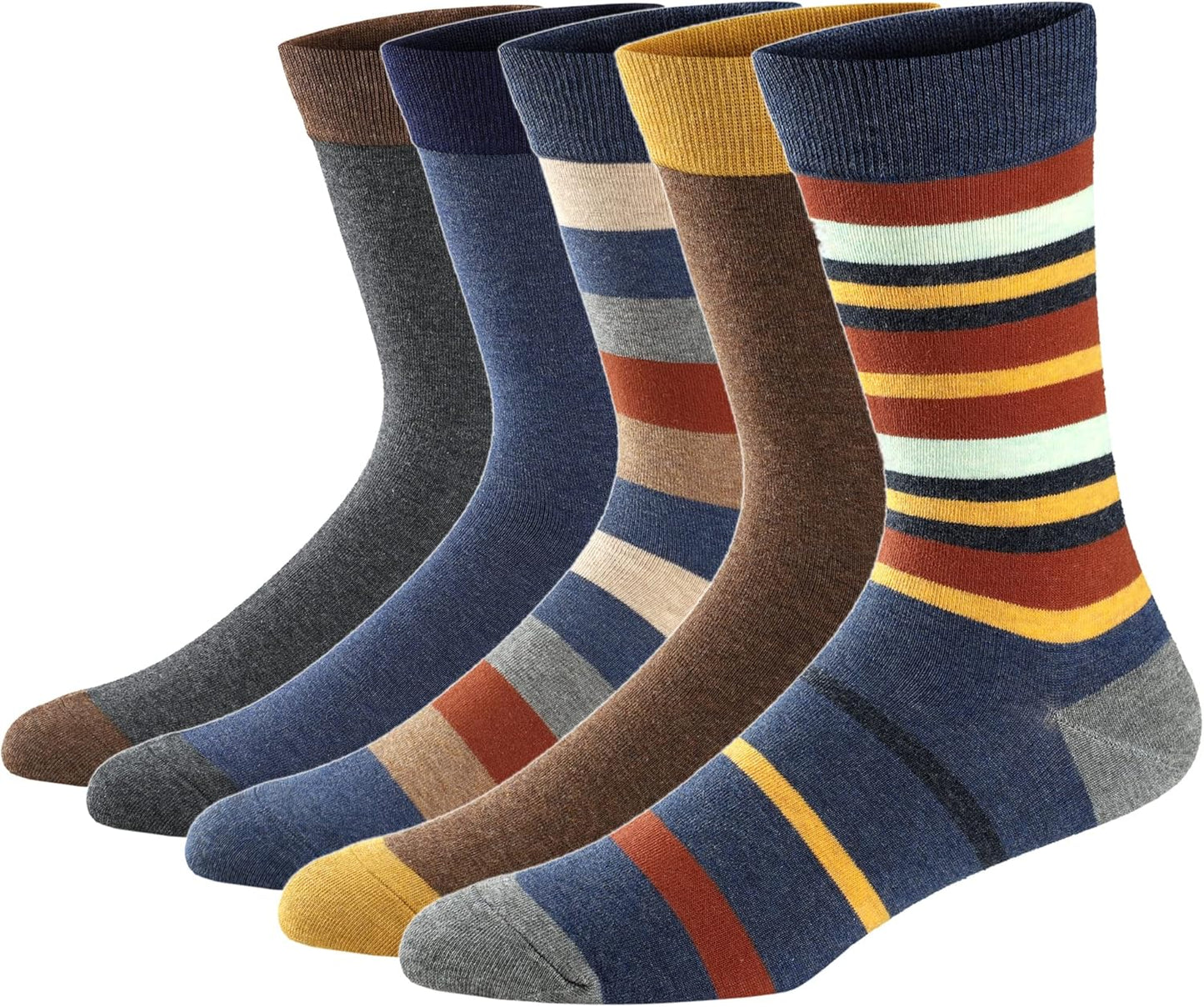 Ueither Men'S Fun Dress Socks Colorful Funky Patterned Cotton Crew Socks