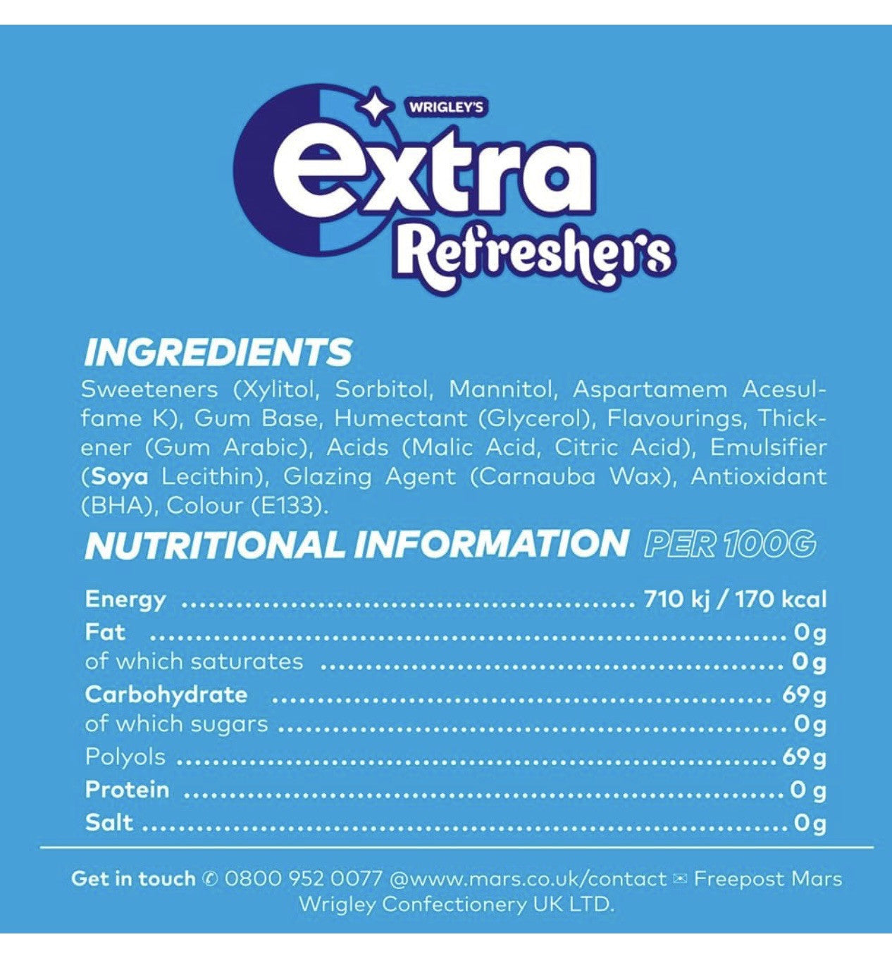 Wrigley’s Extra Refreshers Sugarfree Chewing Gum 30pcs - Tropical & Bubble Mint!