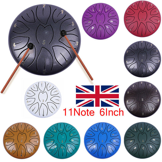 11 Note 6 Inch Steel Tongue Drum Rain Chime For Outside Garden Waterproof Gift