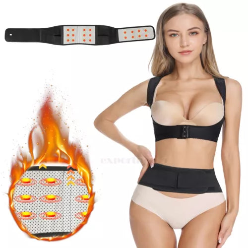 Double Pull Lumbar Support Brace Adjustable Lower Back Belt Spine Pain Relief