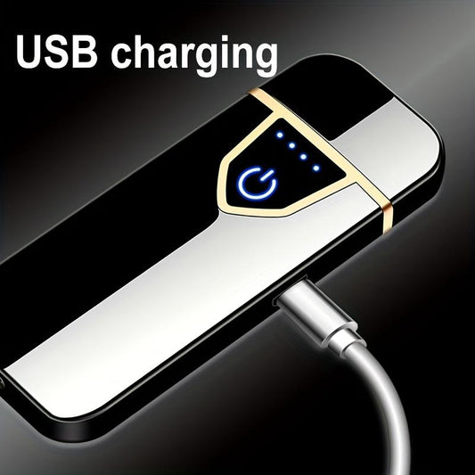 Smart Sensor Lighter, Windproof USB Rechargeable + 3s Instant Heating Coil Lighter with Power Indicator, 2pcs
