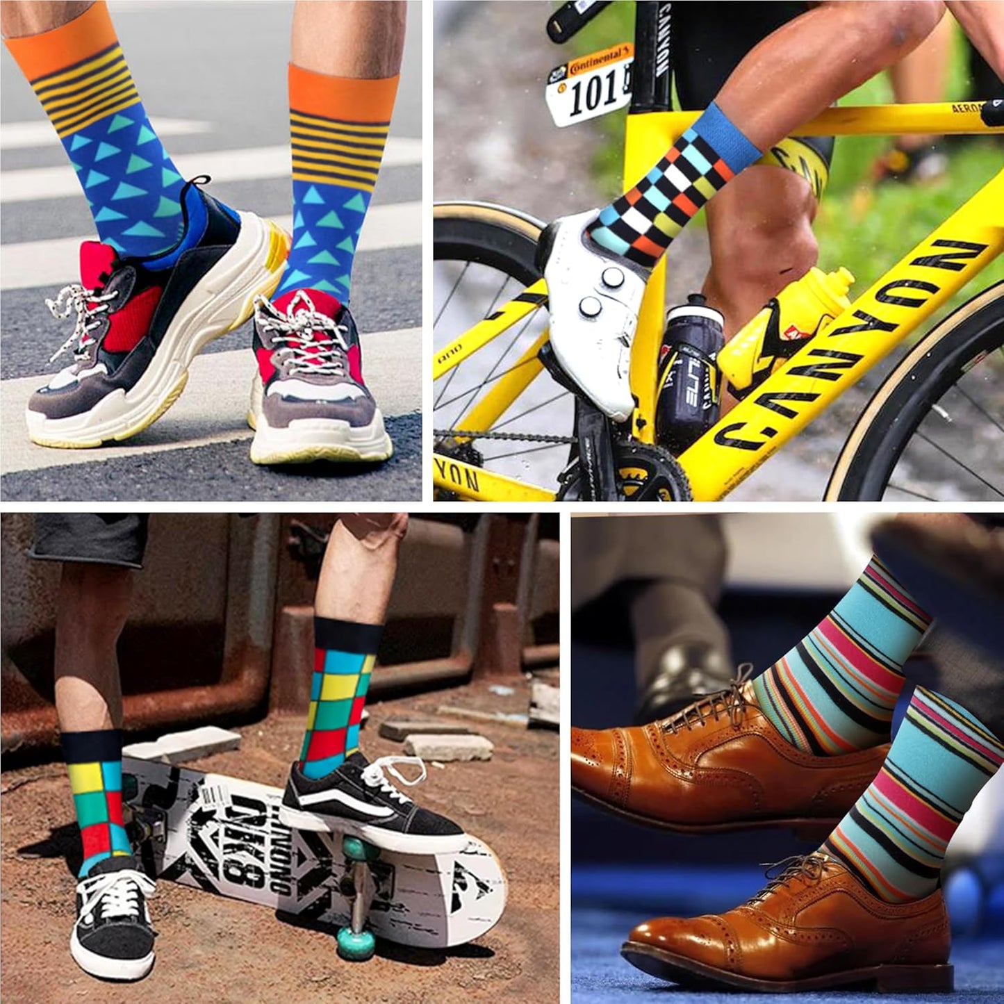 Wecibor Mens Dress Colorful Funny Novelty Casual Combed Cotton Crew Socks WeciBor
