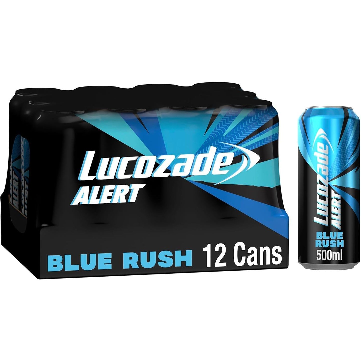 Lucozade Alert Energy Drink Blue Rush 500Ml (Pack of 12)