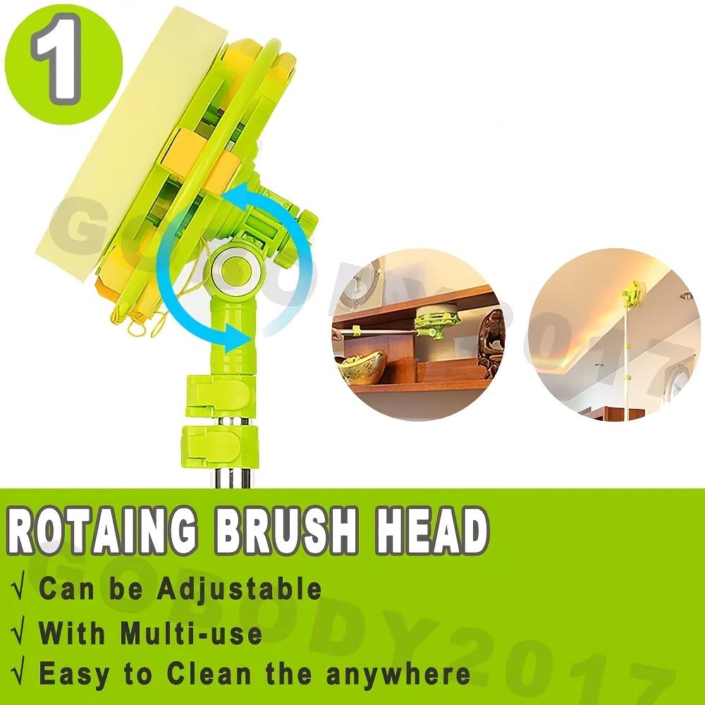 DayPlus 2-in-1 Telescopic Window Cleaner Kit, U-Shaped Squeegee with Wiper Blade, Extendable 1.4m Pole, Multi-Scene Use for Glass, Walls, Floors, with Plastic Material for Home & Office