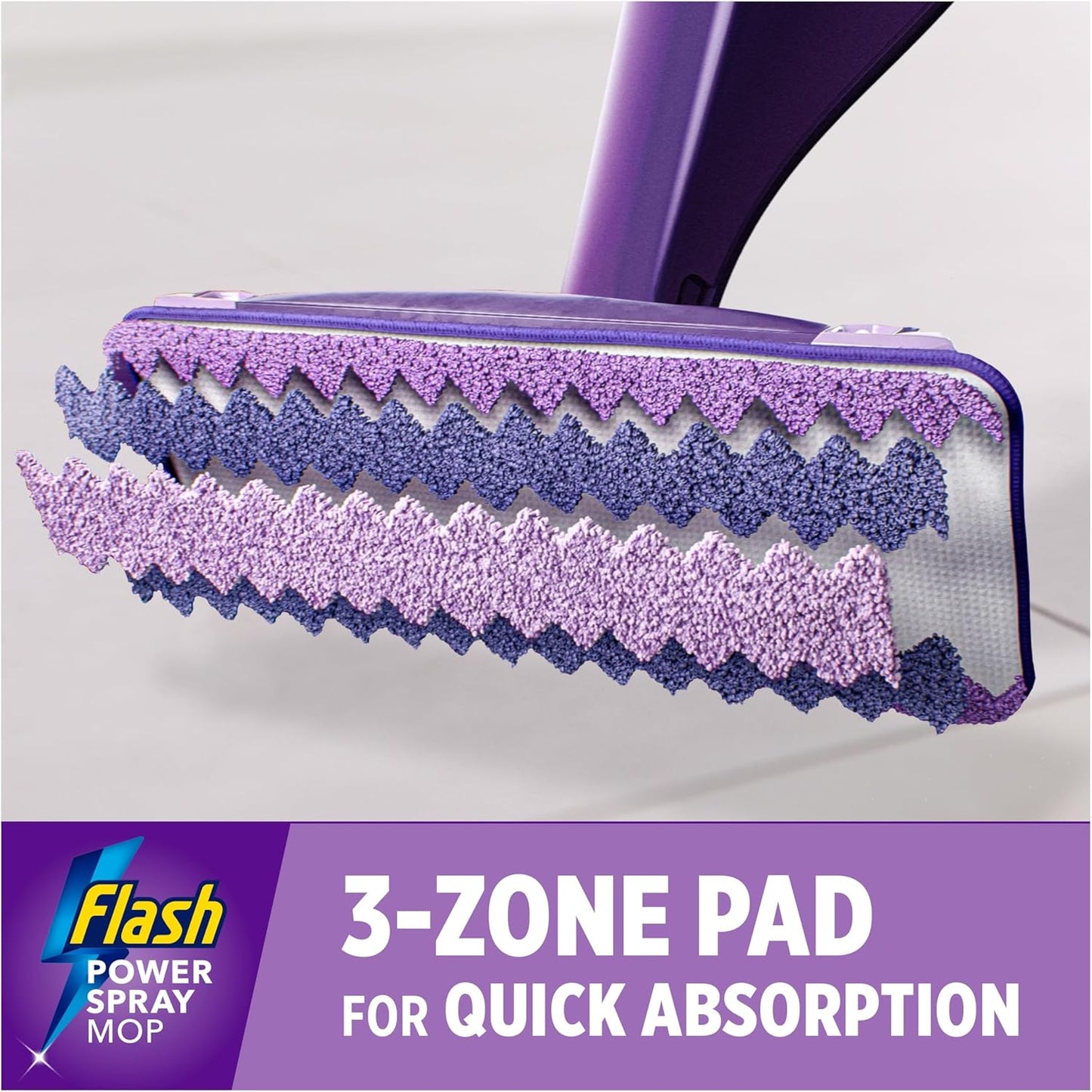 Flash Power Spray Mop Floor Cleaner Starter Kit (1 Washable + 17 Disposable Pads), All-In-One System for Your Floors