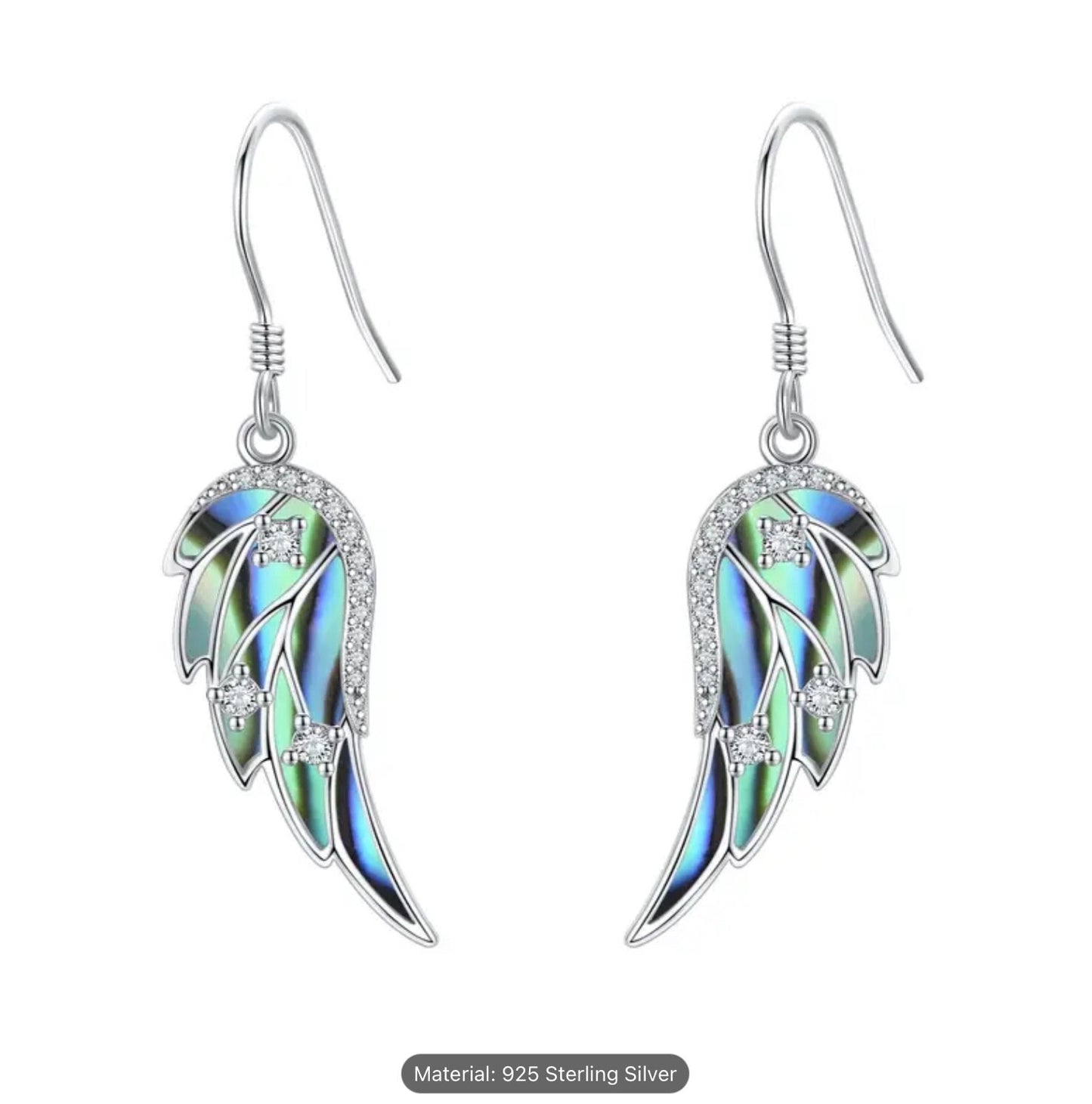 925 Sterling Silver Dangle Drop leverback  Earring Romantic Women Gift Jewellery