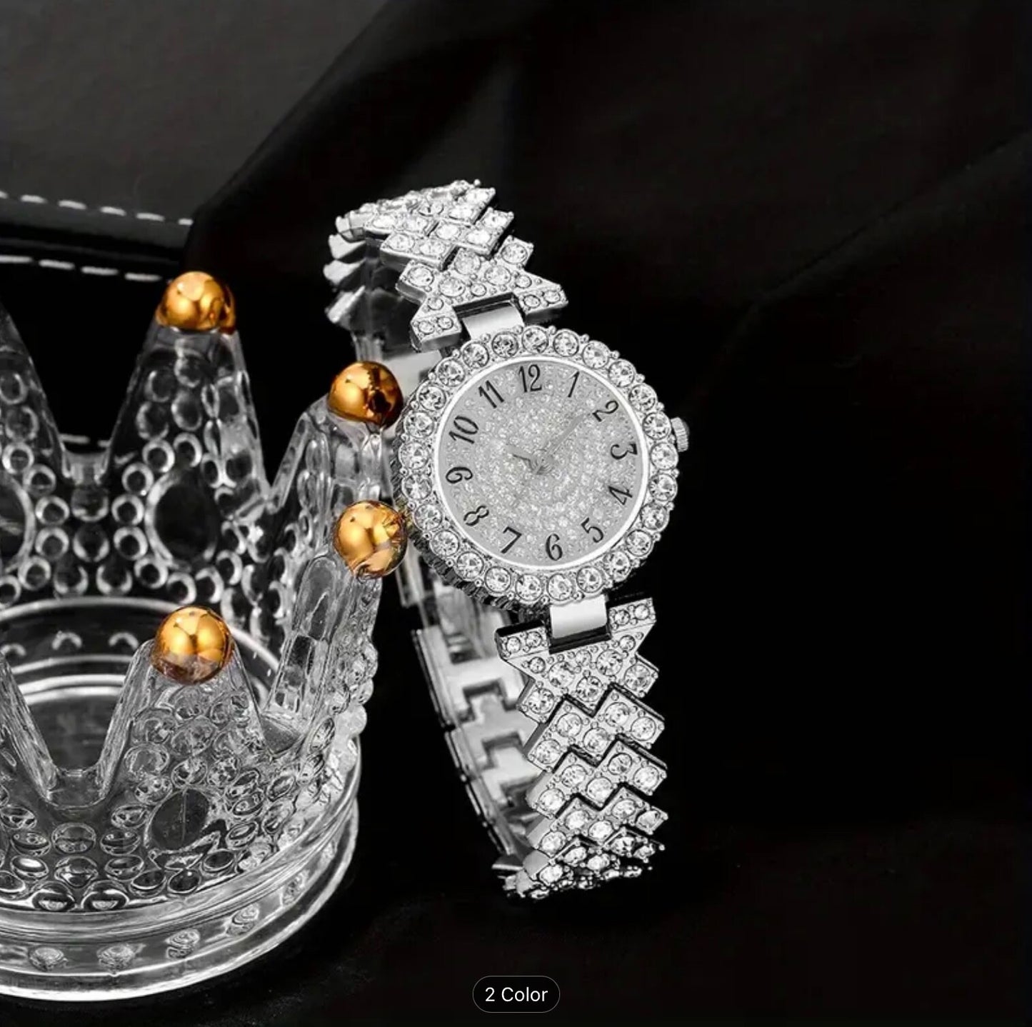 Glamorous Women’s Girls Quartz Watch & 3pc Jewellery Set – Elegant Fashion Gift