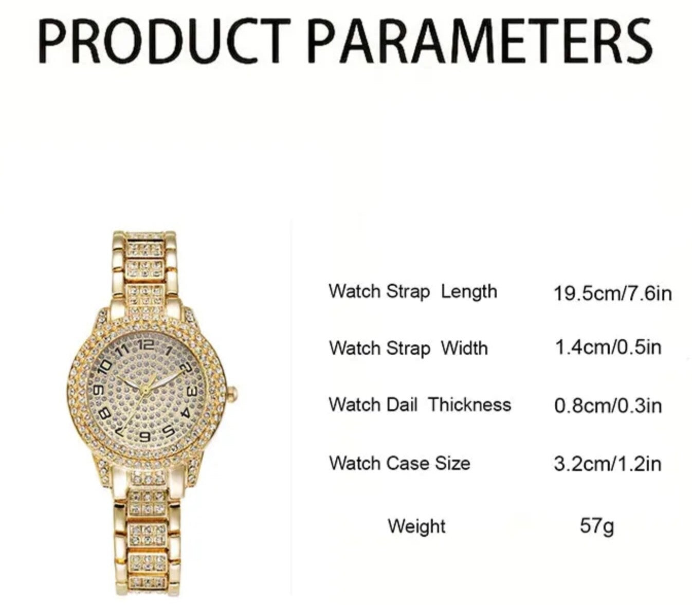 Glamorous Women’s Girls Quartz Watch & 3pc Jewellery Set – Elegant Fashion Gift