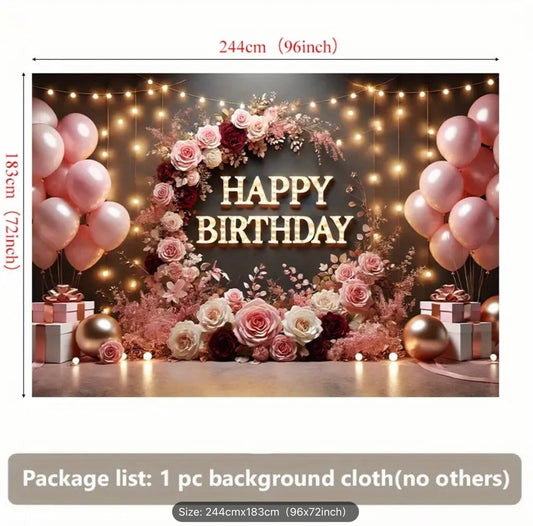 Large Backdrop Kids Birthday Banner Party Background Decor Photography Props