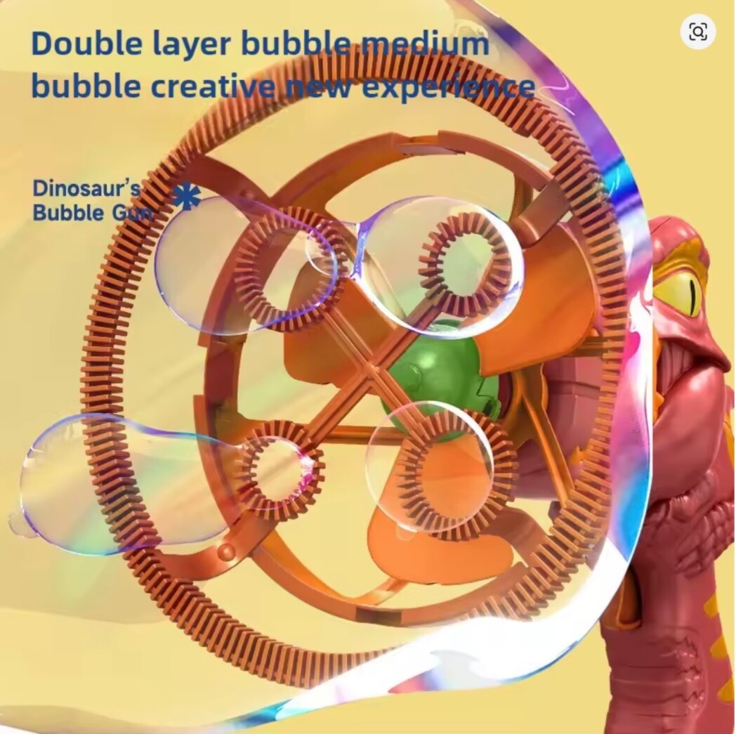 Dinosaur Bubble Blower Fan Gun Toy for Kids |  Electric Summer Outdoor Fun Gifts