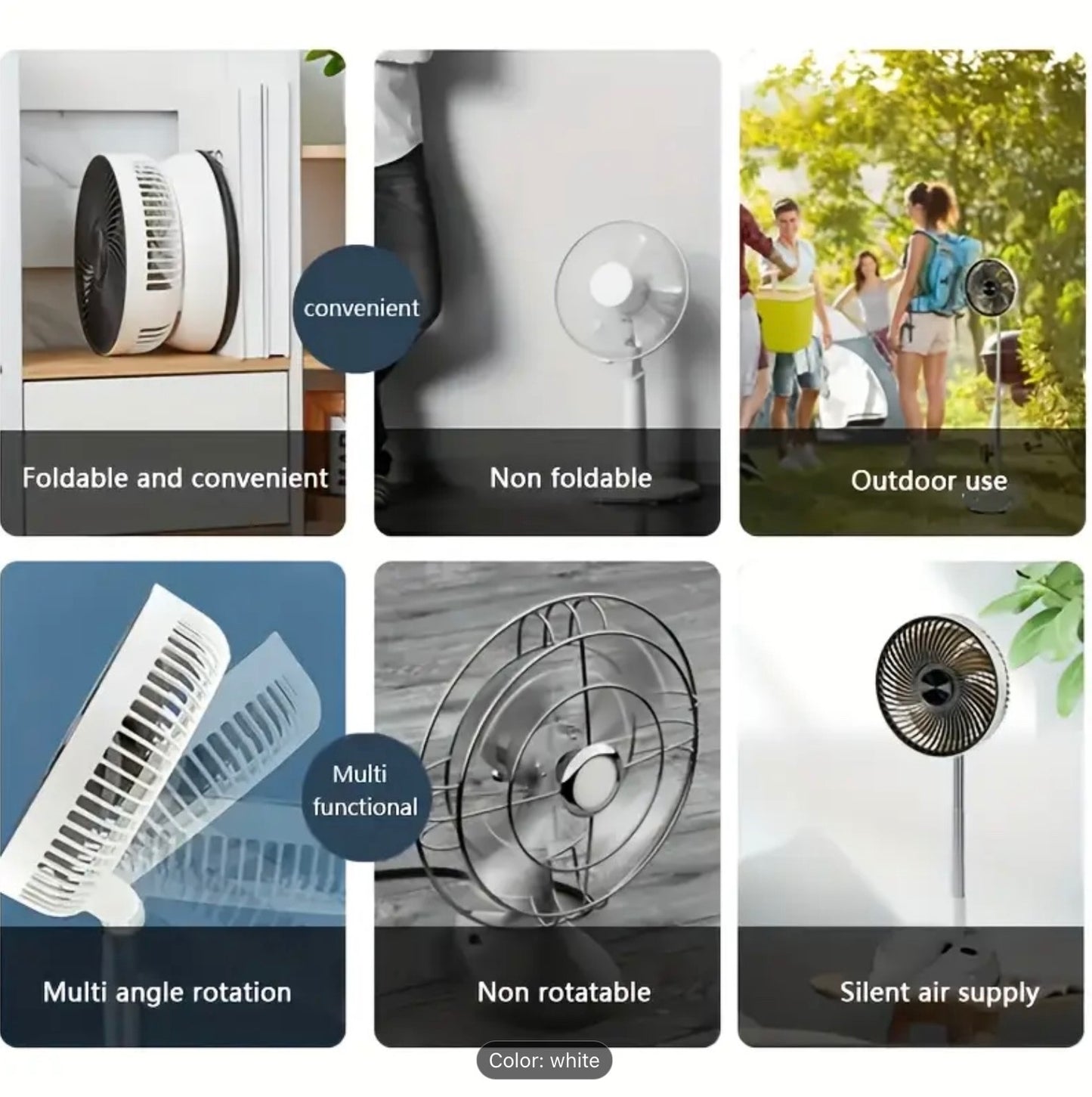 Deluxe Foldable Oscillating Pedestal Stand Fan Remote Control Timer Quiet Speed
