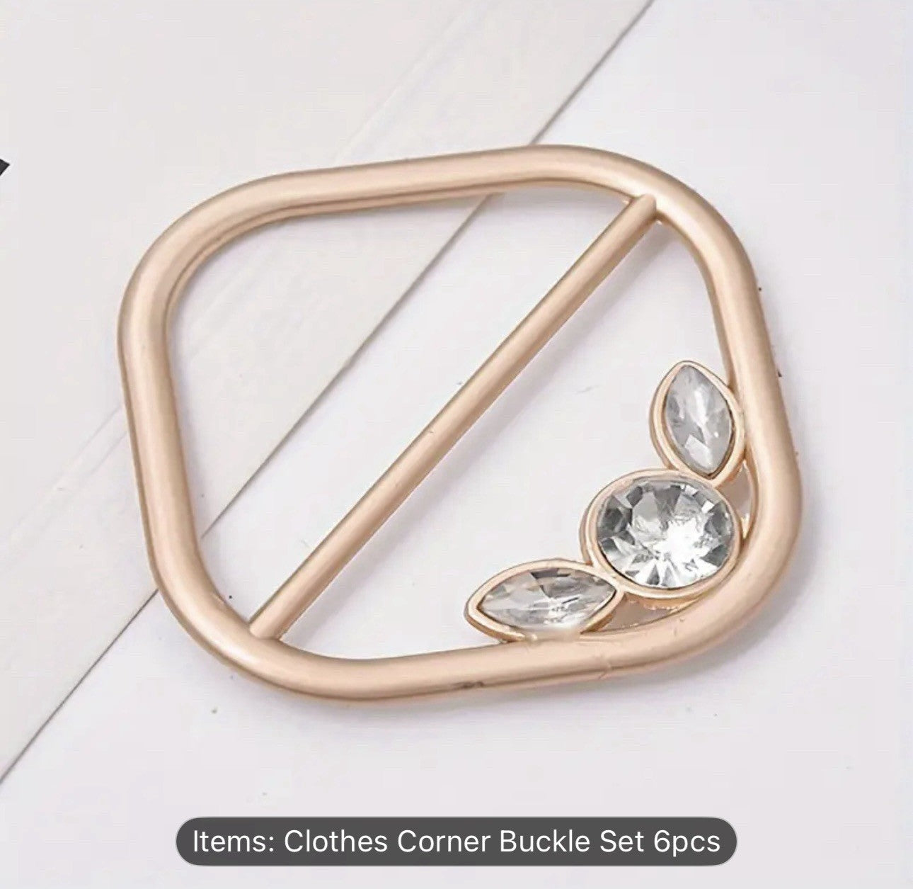6 Women Girls Metal Scarf Clips & Brooches Crystal Pearl Rhinestone Buckle Gift