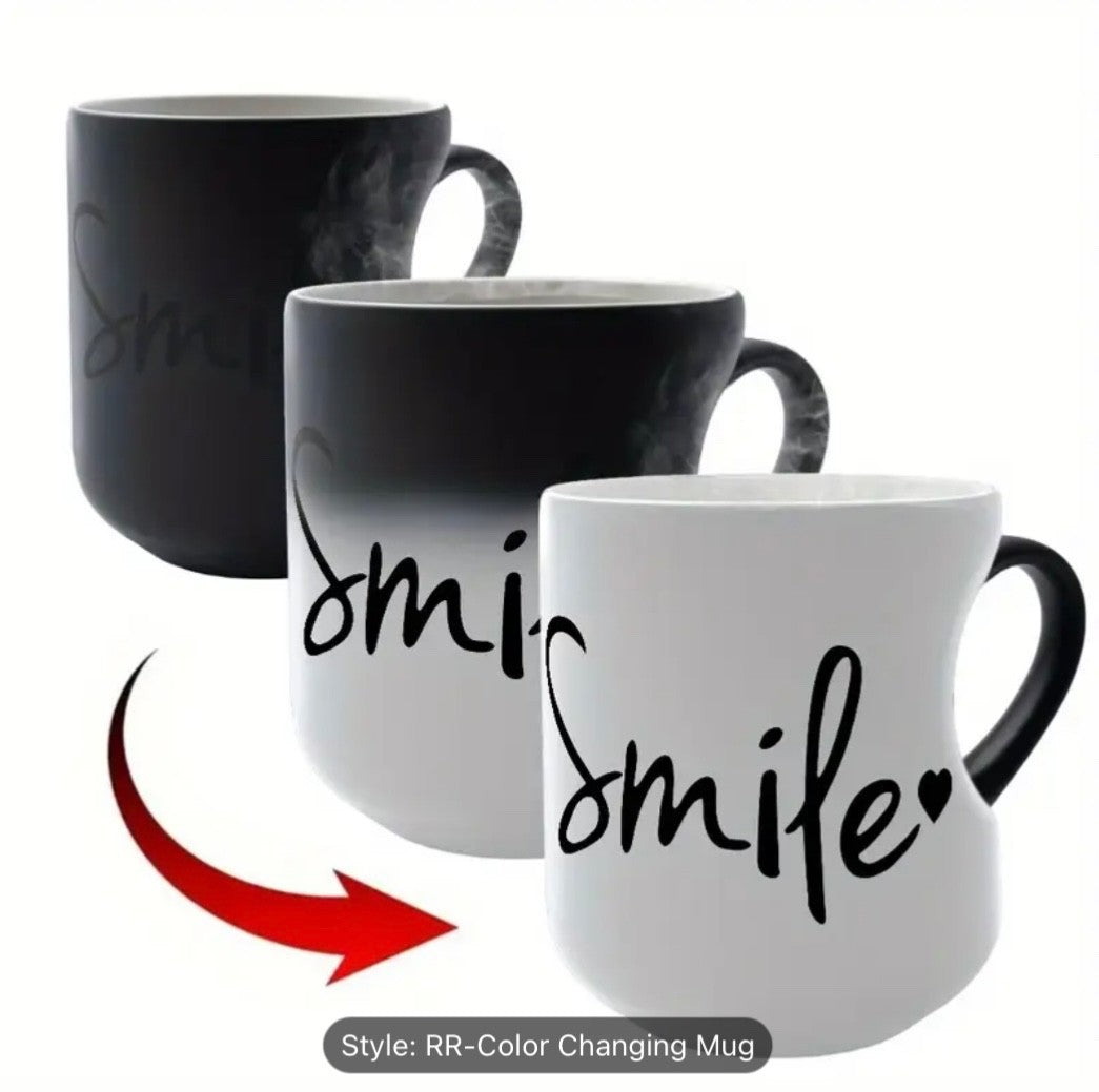 Colour Changing Heat Sensitive Mug Heart Shaped Magic Coffee Novelty Mother Gift