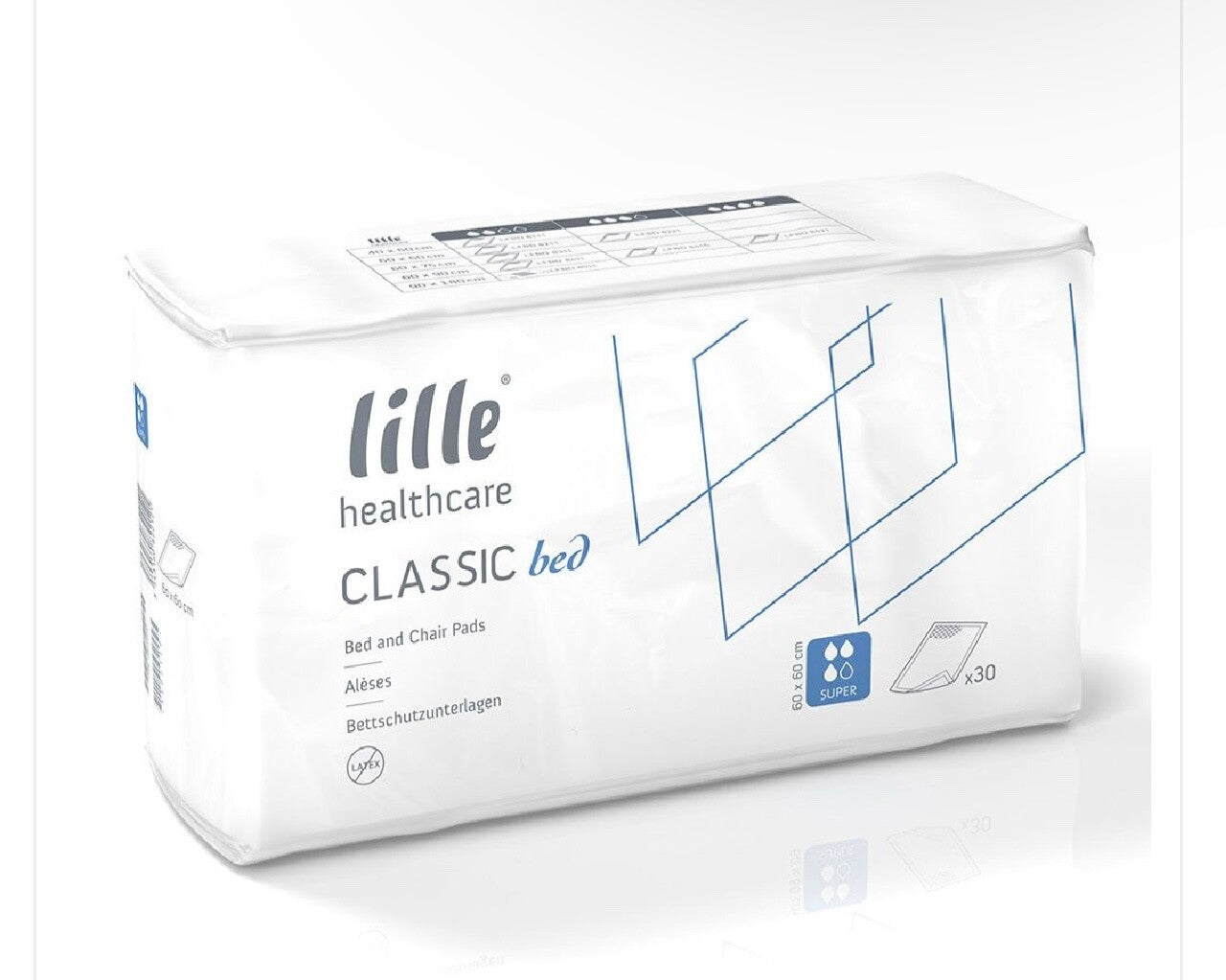 Disposable Bed or Chair Protection Pads Super Lille 60 x 60cm Pk of 30