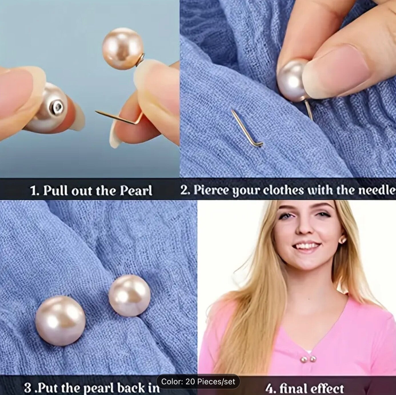 Pack of 20 Safety Pin Brooches Shawl Pins for Sweaters Dresses Gifts Women Style