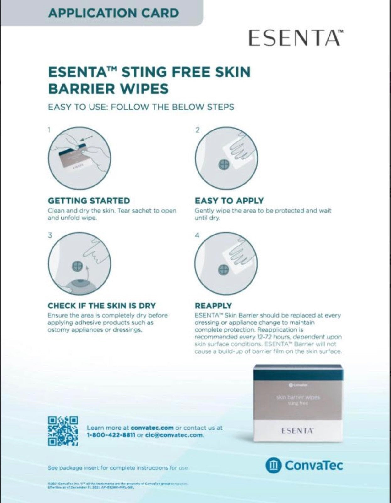 Convatec Esenta Skin Barrier Wipes x30 Sting- Ostomy Skin Protection Pack New-UK