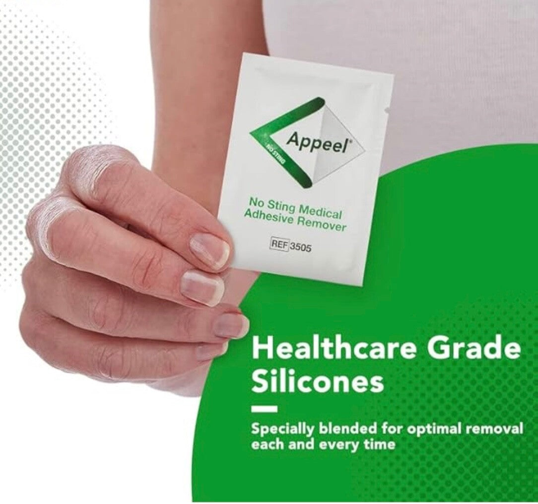 Appeel No Sting Adhesive Remover Wipes x30 | Stoma| Skin-Friendly | Alcohol-Free