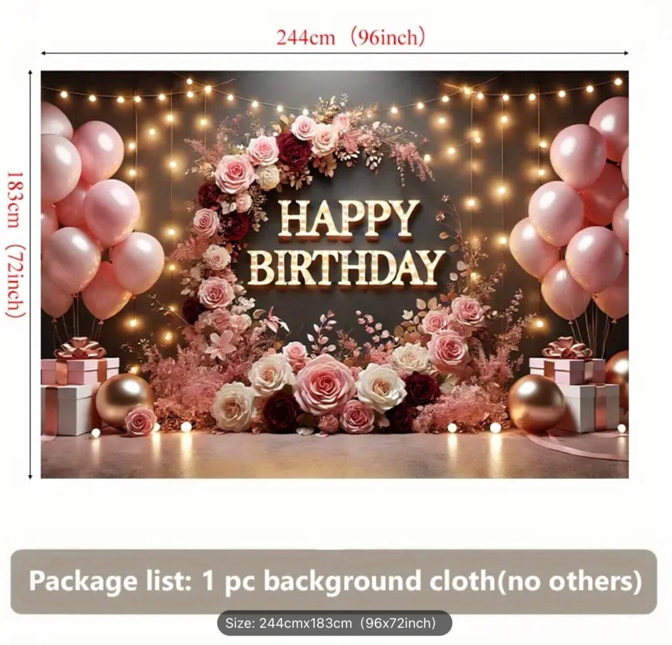Large Backdrop Kids Birthday Banner Party Background Decor Photography Props