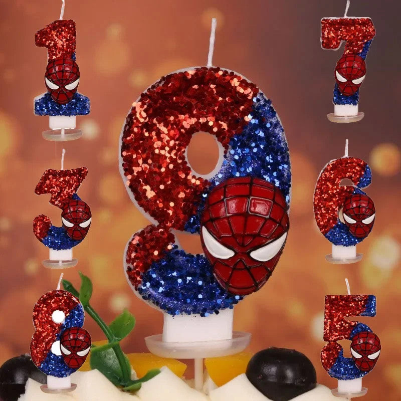 Marvel Spider Man Glitz Birthday Candle Party Cake Decorations Girls Boys Happy