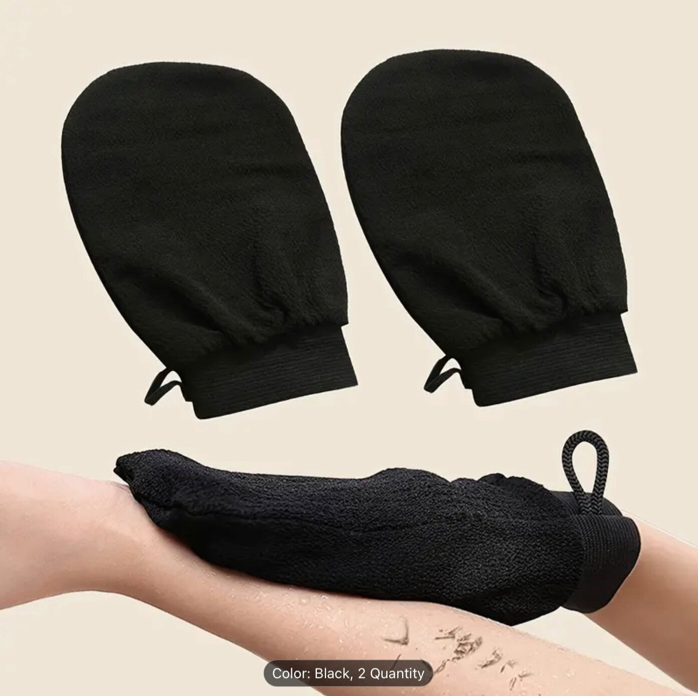 2pcs Double-Sided Exfoliating Bath Gloves 150D Viscose Peeling Mitt Unisex Spa