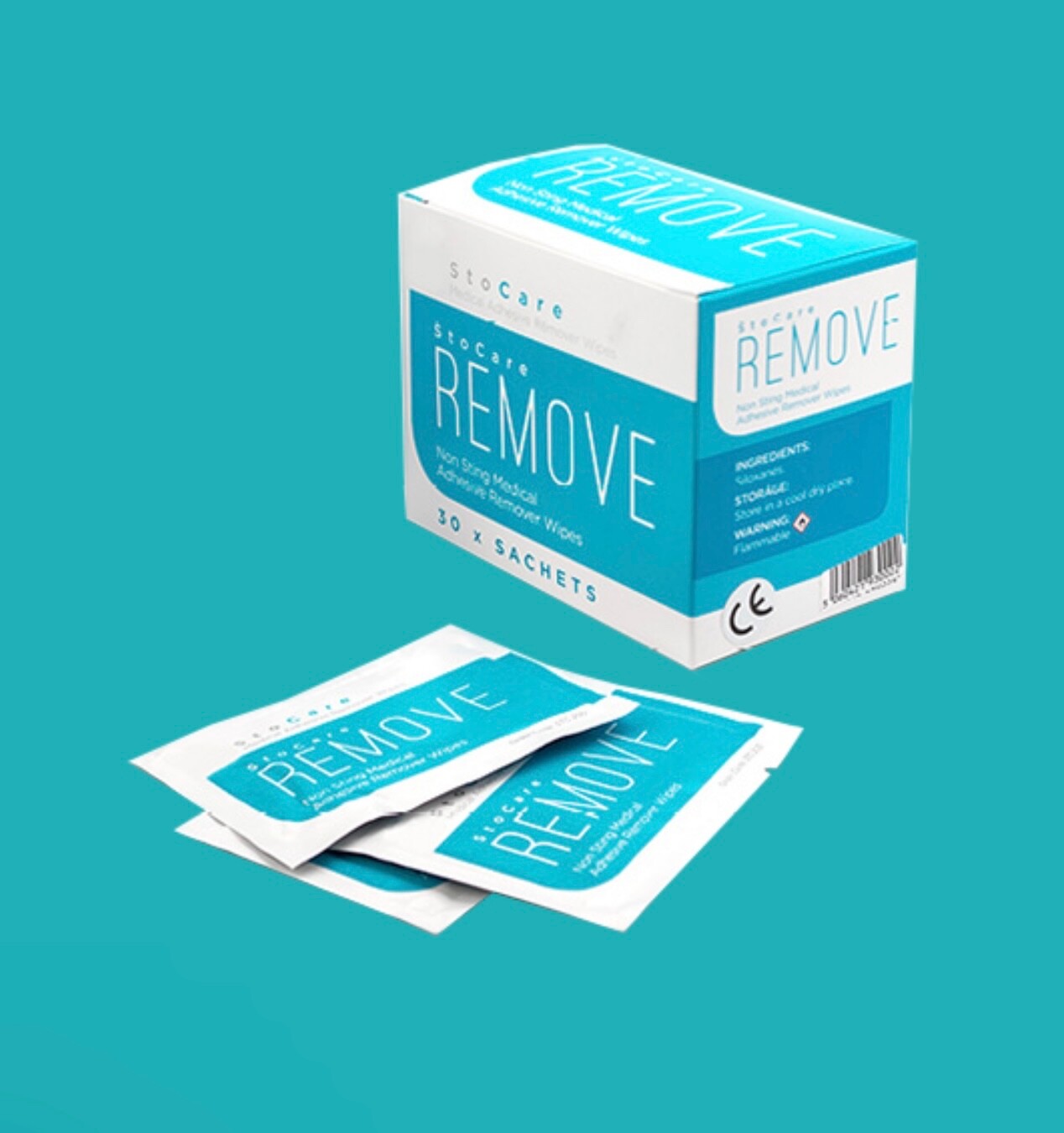 Stocare Remove 'Non Sting' Medical Adhesive Remover Wipes x 30