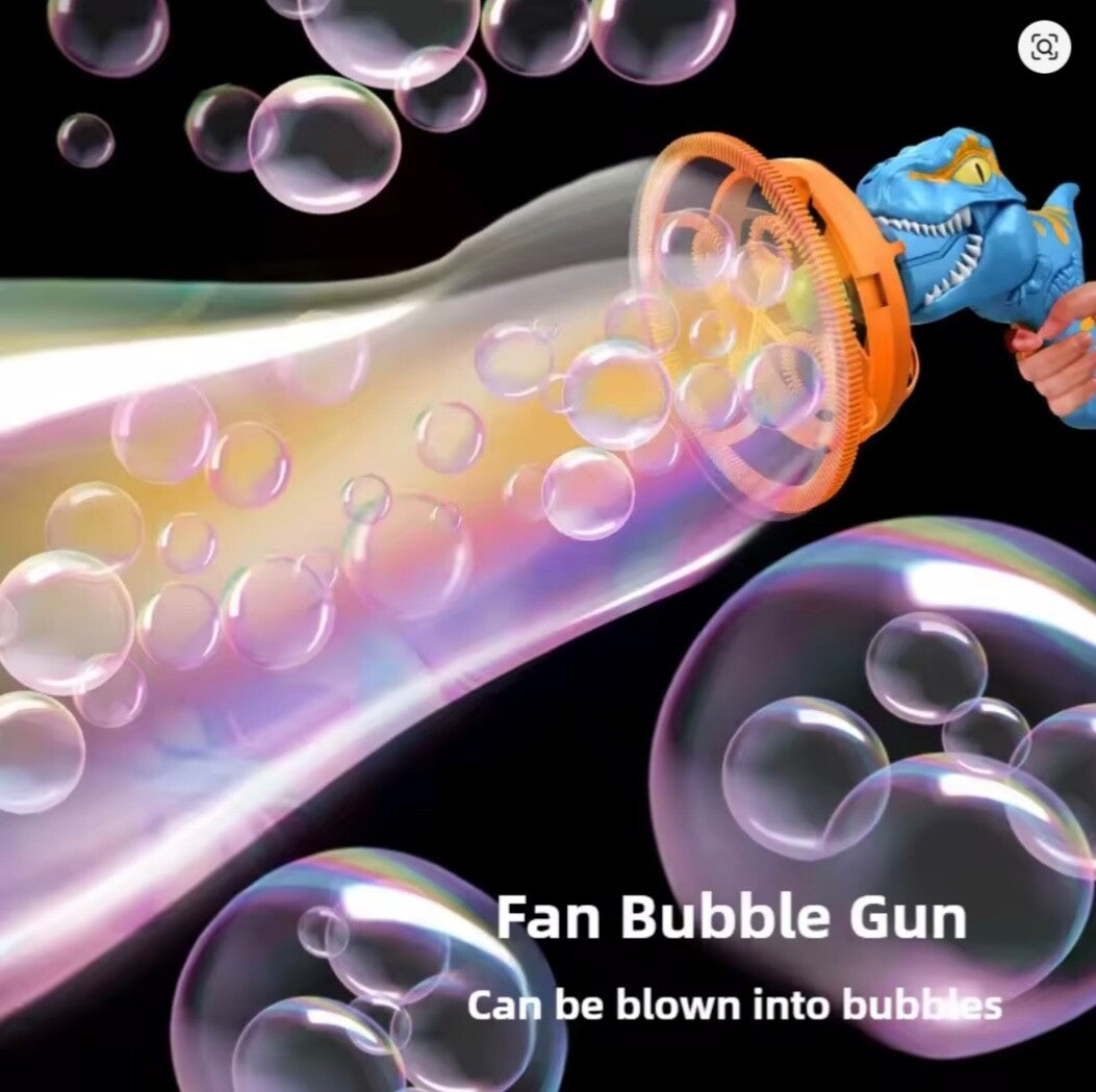 Dinosaur Bubble Blower Fan Gun Toy for Kids |  Electric Summer Outdoor Fun Gifts