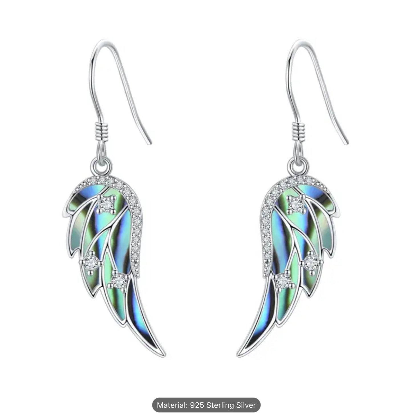 925 Sterling Silver Dangle Drop leverback  Earring Romantic Women Gift Jewellery