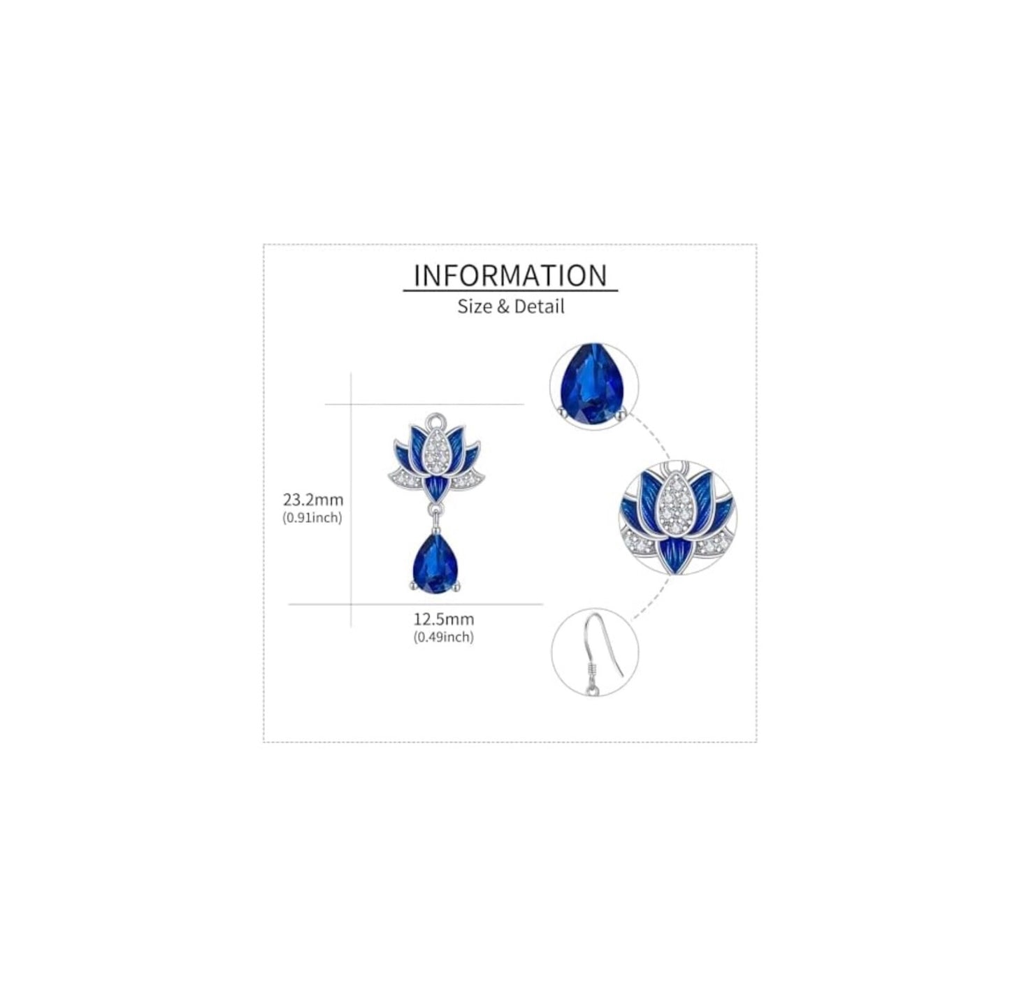 925 Sterling Silver CZ Flower Stud & Dangle Earrings Jewellery Gift Women Girls