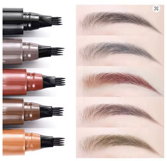 4 Prong Eyebrow Pen Waterproof Long Lasting Microblading Tattoo Pencil Natural3D