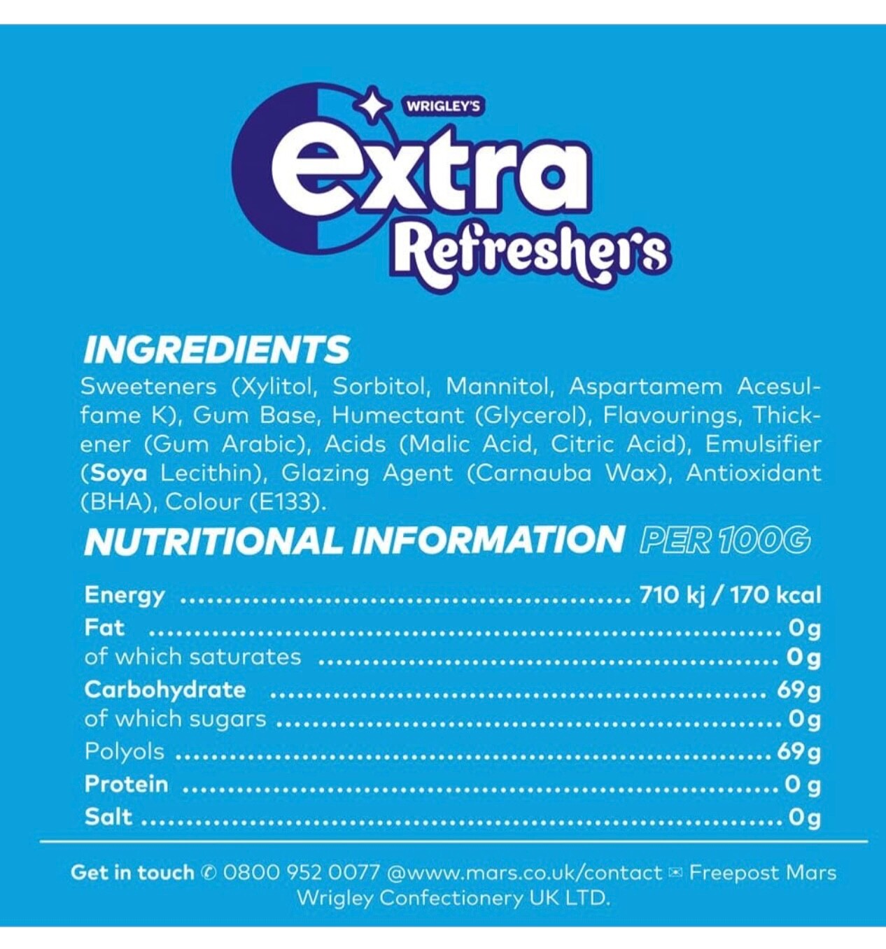 Wrigley’s Extra Refreshers Sugarfree Chewing Gum 30pcs - Tropical & Bubble Mint!