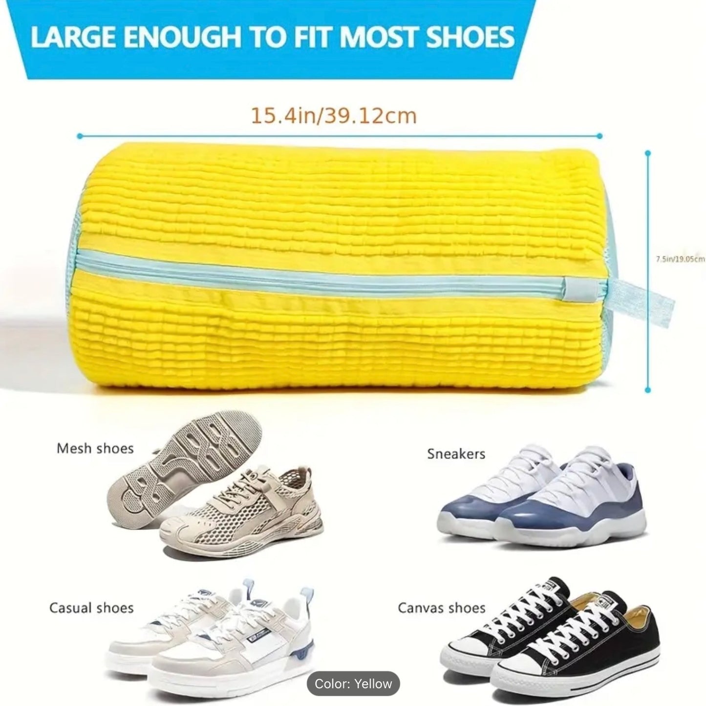 Large Reusable Shoe Washing Bags Thickened Mesh Laundry Zipper Cleaning Machine